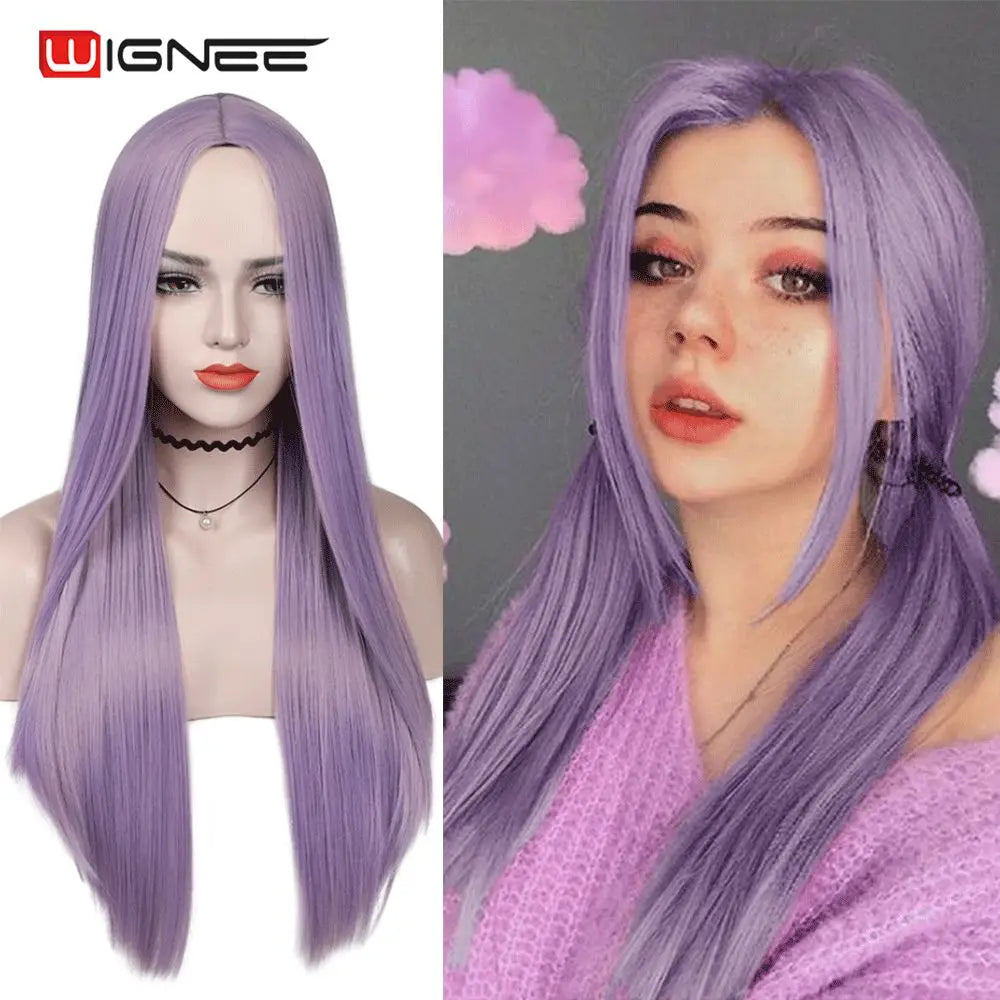Wignee Long Straight Synthetic Wig For Cosplay Daily Use
