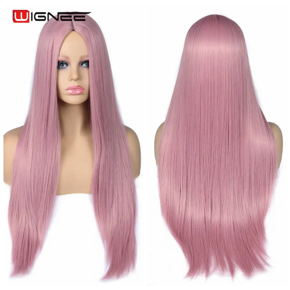 Wignee Long Straight Synthetic Wig For Cosplay Daily Use