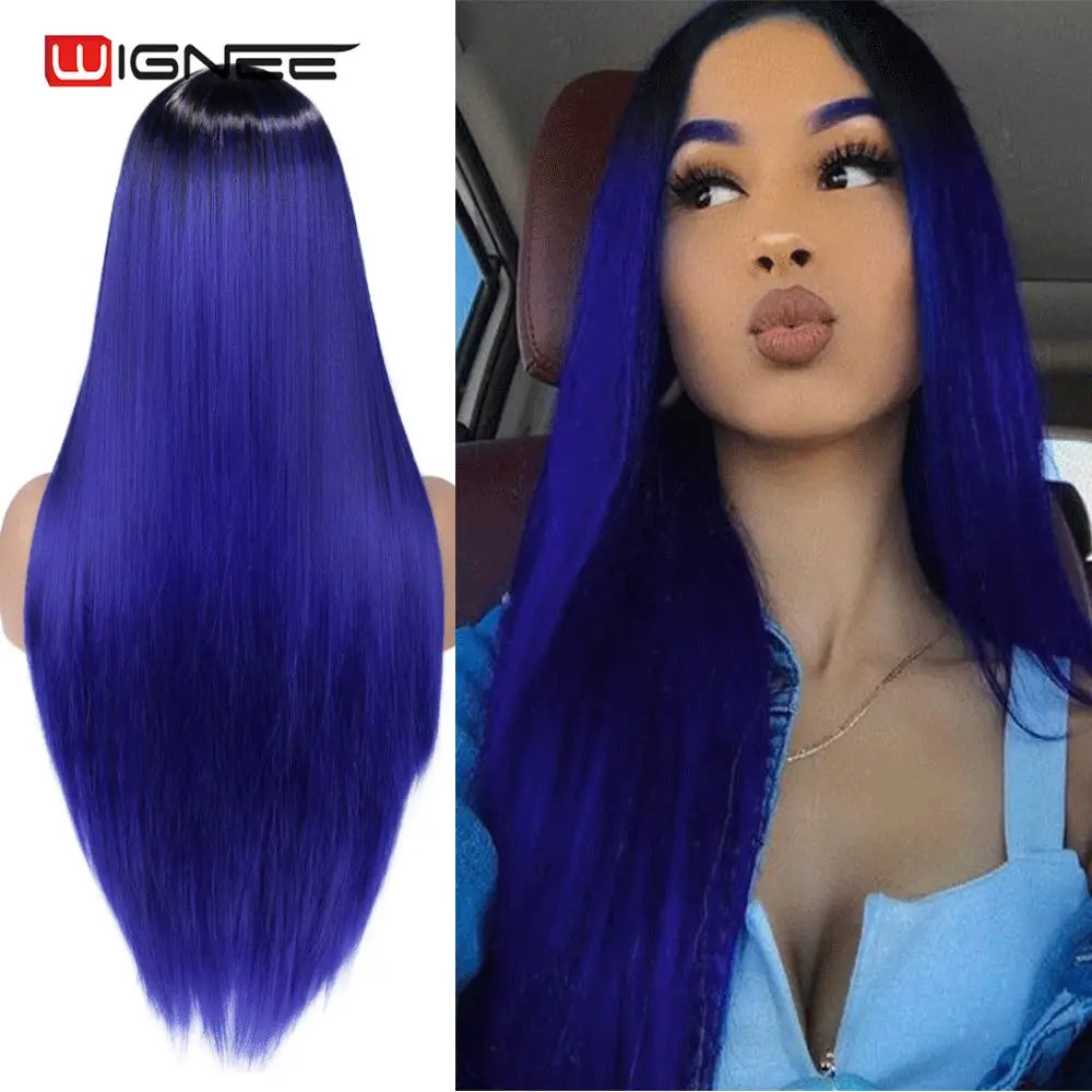 Wignee Long Straight Synthetic Wig For Cosplay Daily Use