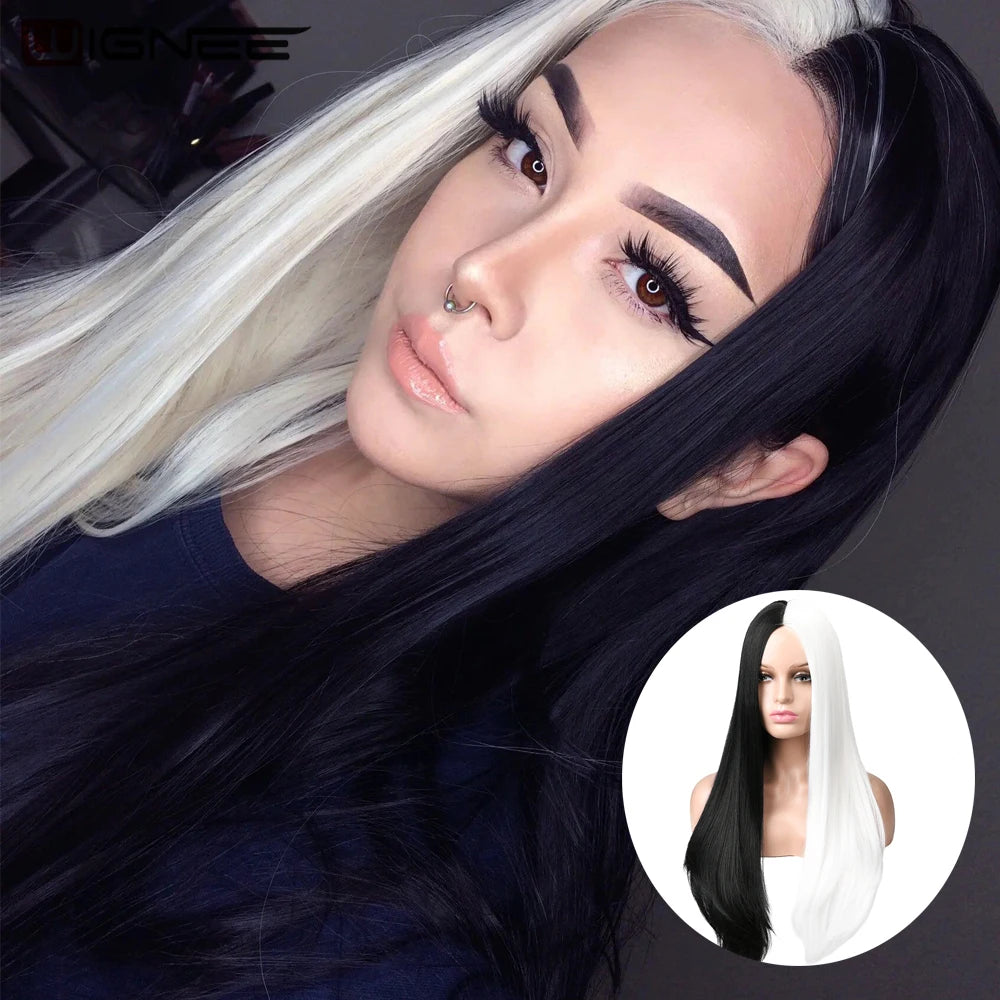 Wignee Long Straight Synthetic Wig For Cosplay Daily Use