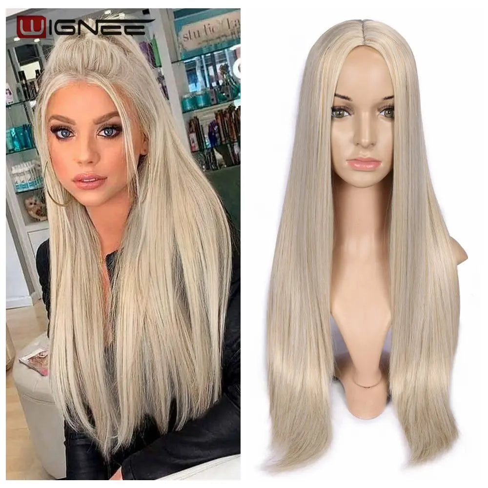 Wignee Long Straight Synthetic Wig For Cosplay Daily Use