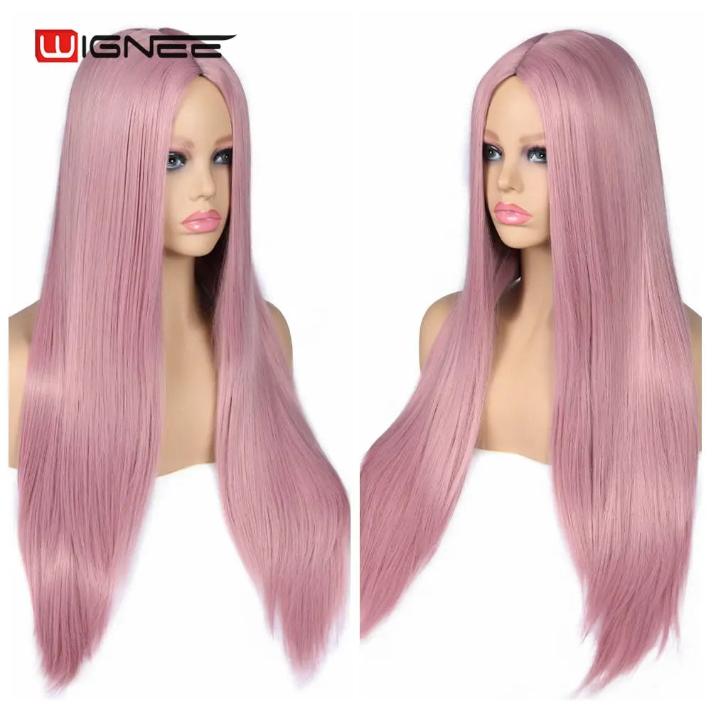Wignee Long Straight Synthetic Wig For Cosplay Daily Use