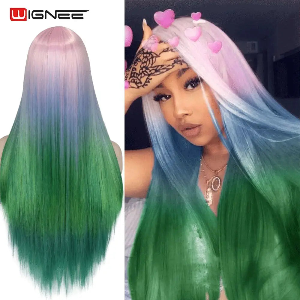 Wignee Long Straight Synthetic Wig For Cosplay Daily Use