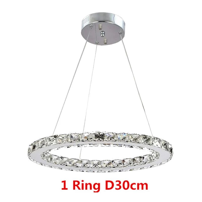 Deckro Crystal Chandeliers Ring Shaped Pendant Lights Living Room Kitchen