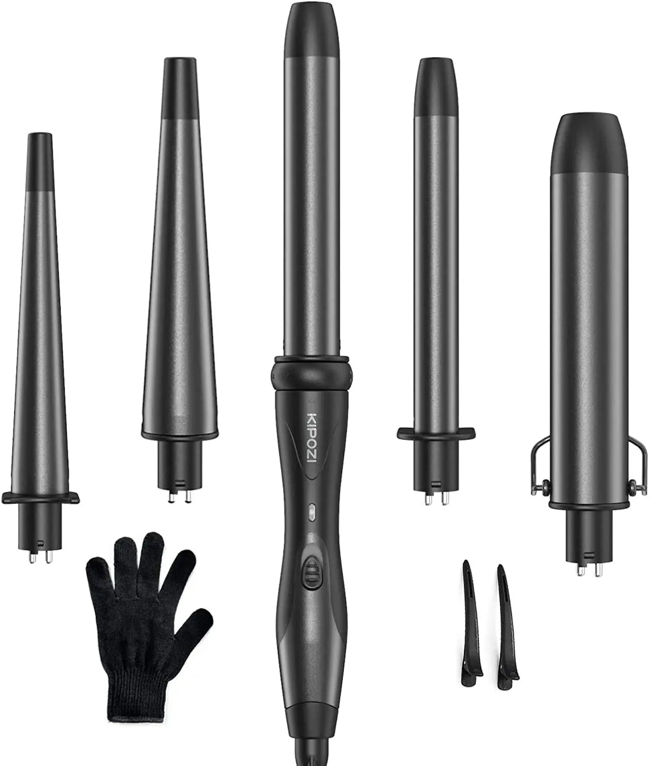 KIPOZI Professional Curling Iron 5-in-1 Hair Tools Instant Heating Electric Curling Iron Hot Air Brush Ceramic Barrels for Woman