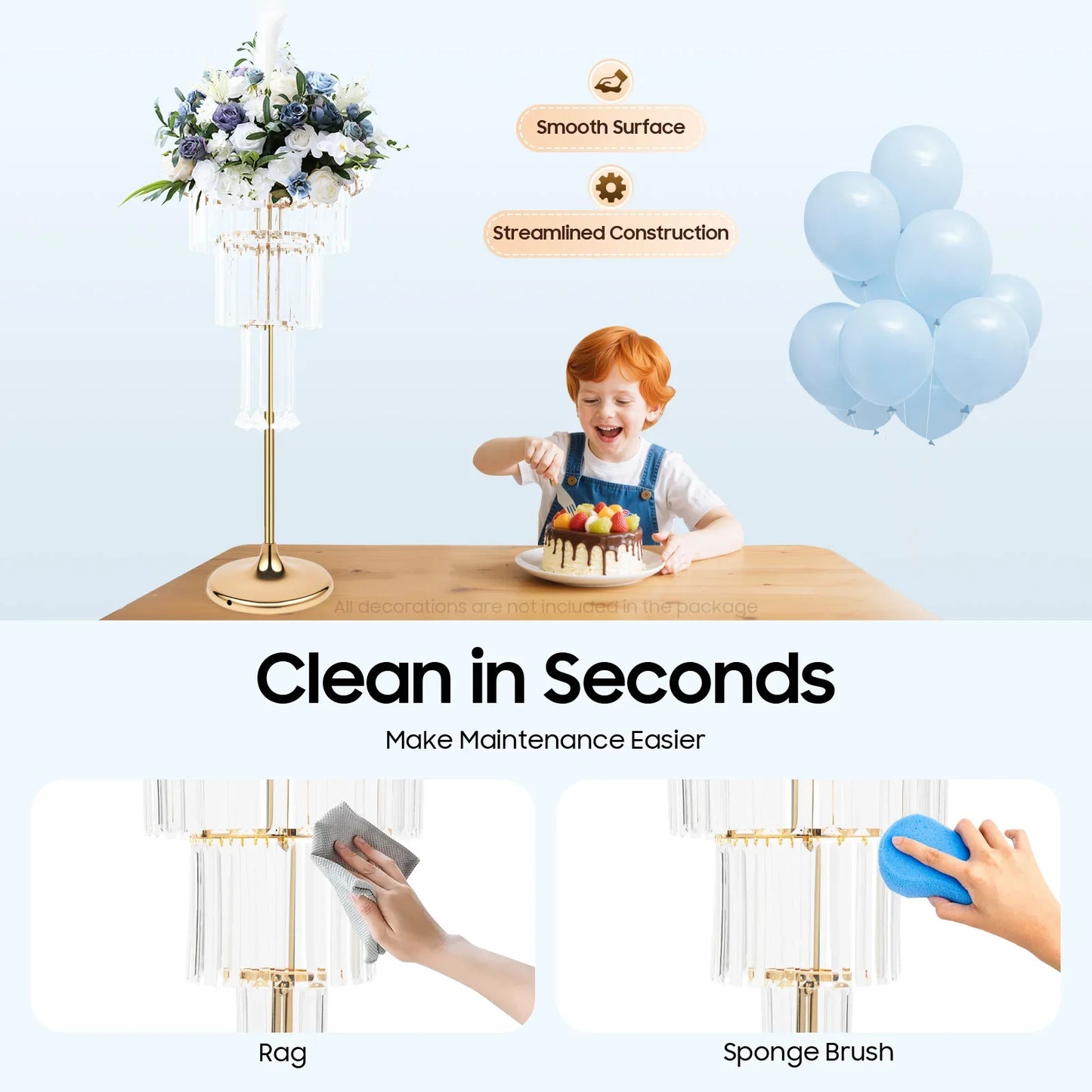 High Concerned Crystal Flower Stand Four Tier Wedding Vase