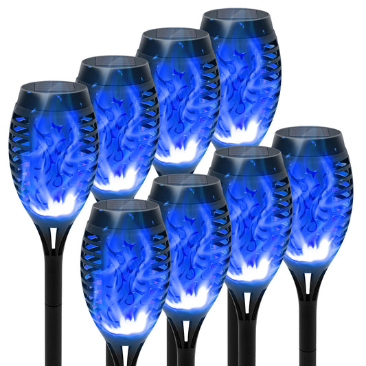 8 Pack Solar Torch Lights Garden Decor Flickering Flame