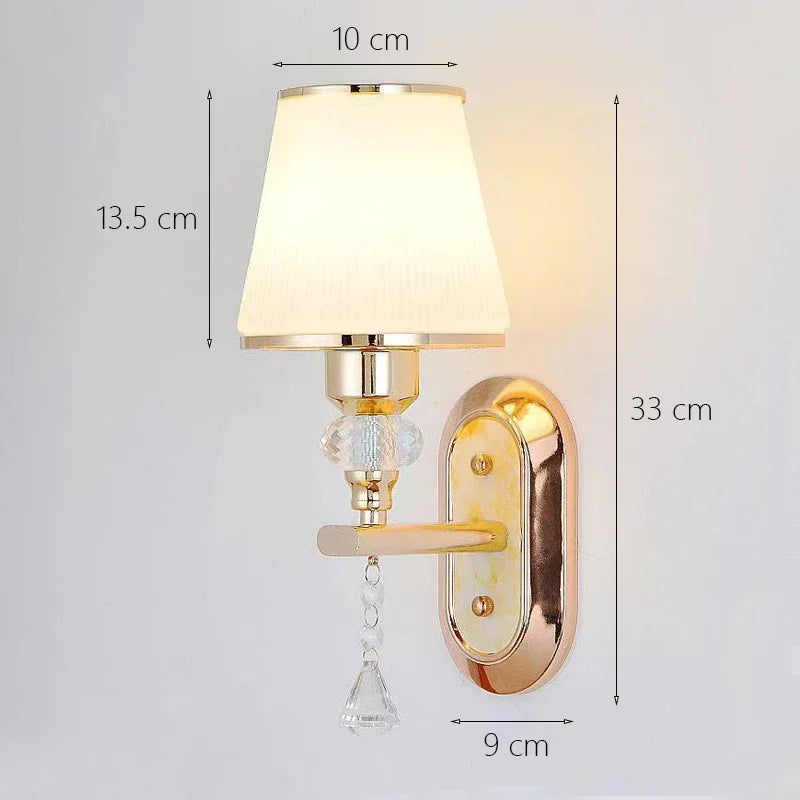 Elegant Luxurious Minimalist Crystal Bedside Wall Sconce Lamp For BedroomsAndLivingRooms