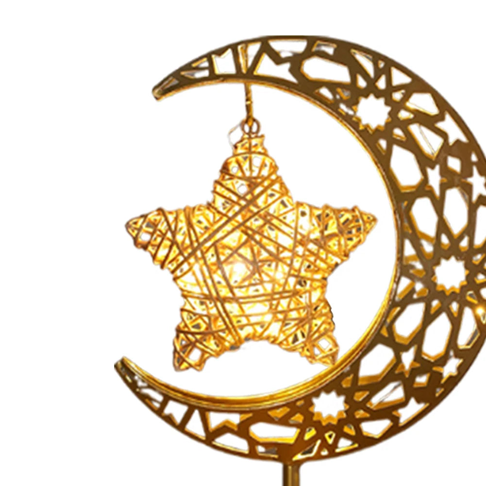 LED Night Light Star Moon Table Lamp Battery Operated For Bedroom Ramadan Decoration Office Home Decor