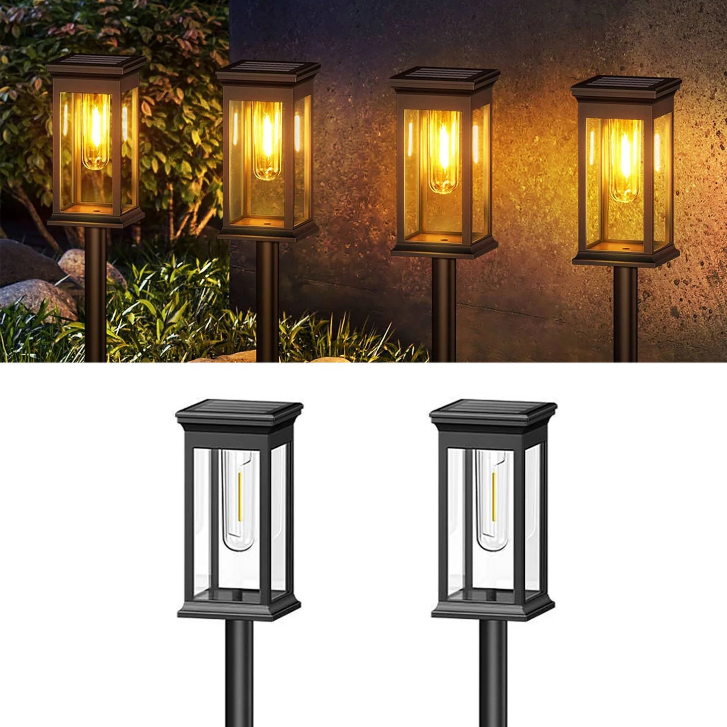 KPSTEK Solar Lights for Yard and Garden Walkway LED Outdoor