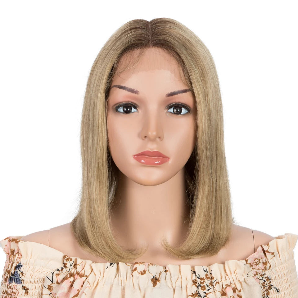 Sleek Straight Bob Remy Human Hair Lace Front Wig Short