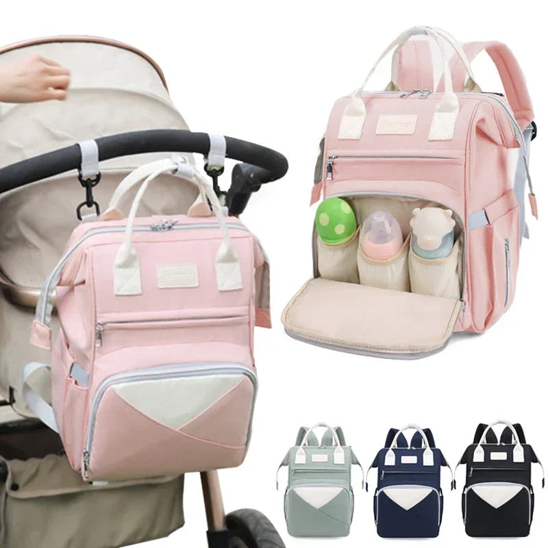 Macroupta Mommy Diaper Bag Backpack For Stroller With Changing Mat