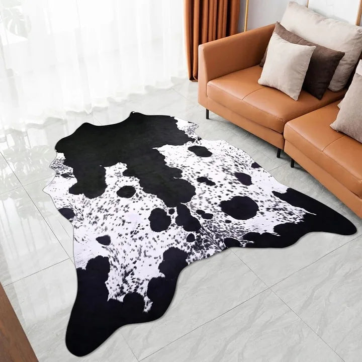 LochasCN American Style Animal Print Faux Fur Rug Decor