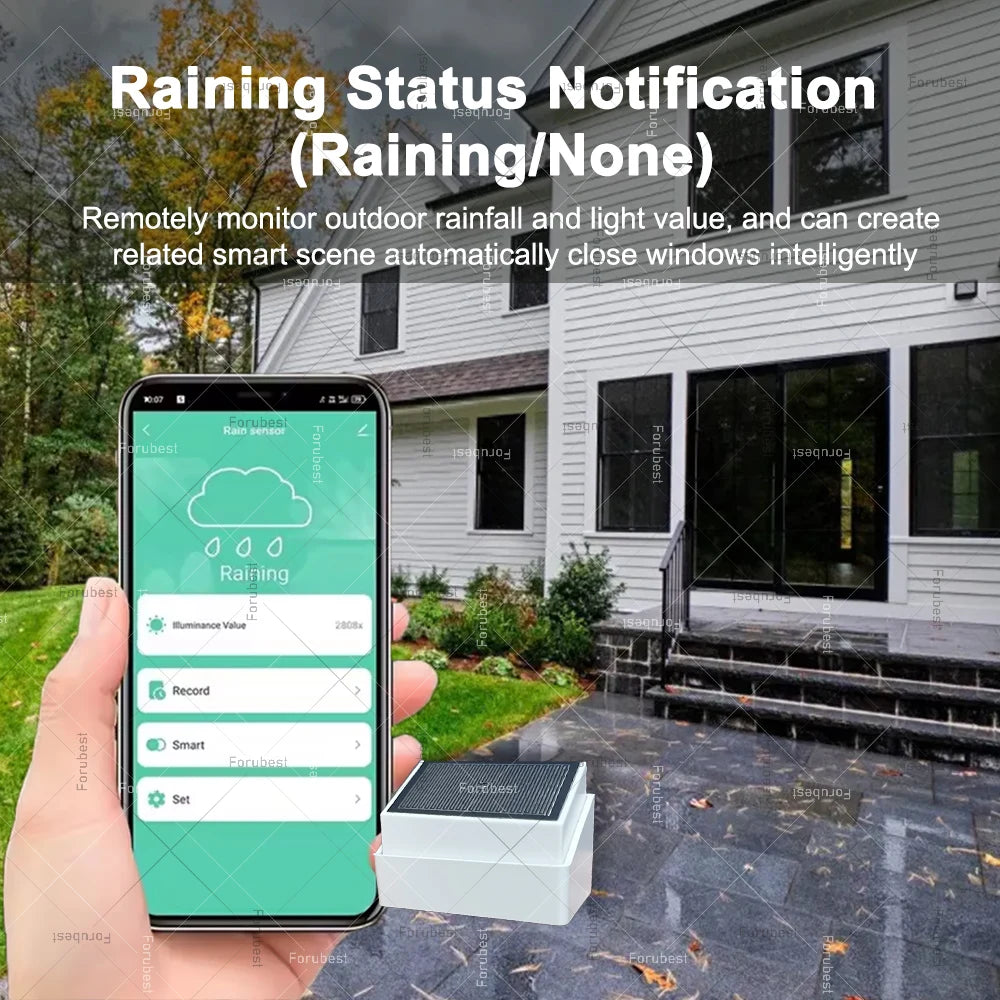 Forubest Zigbee Rain Sensor With Light Detector Smart Life