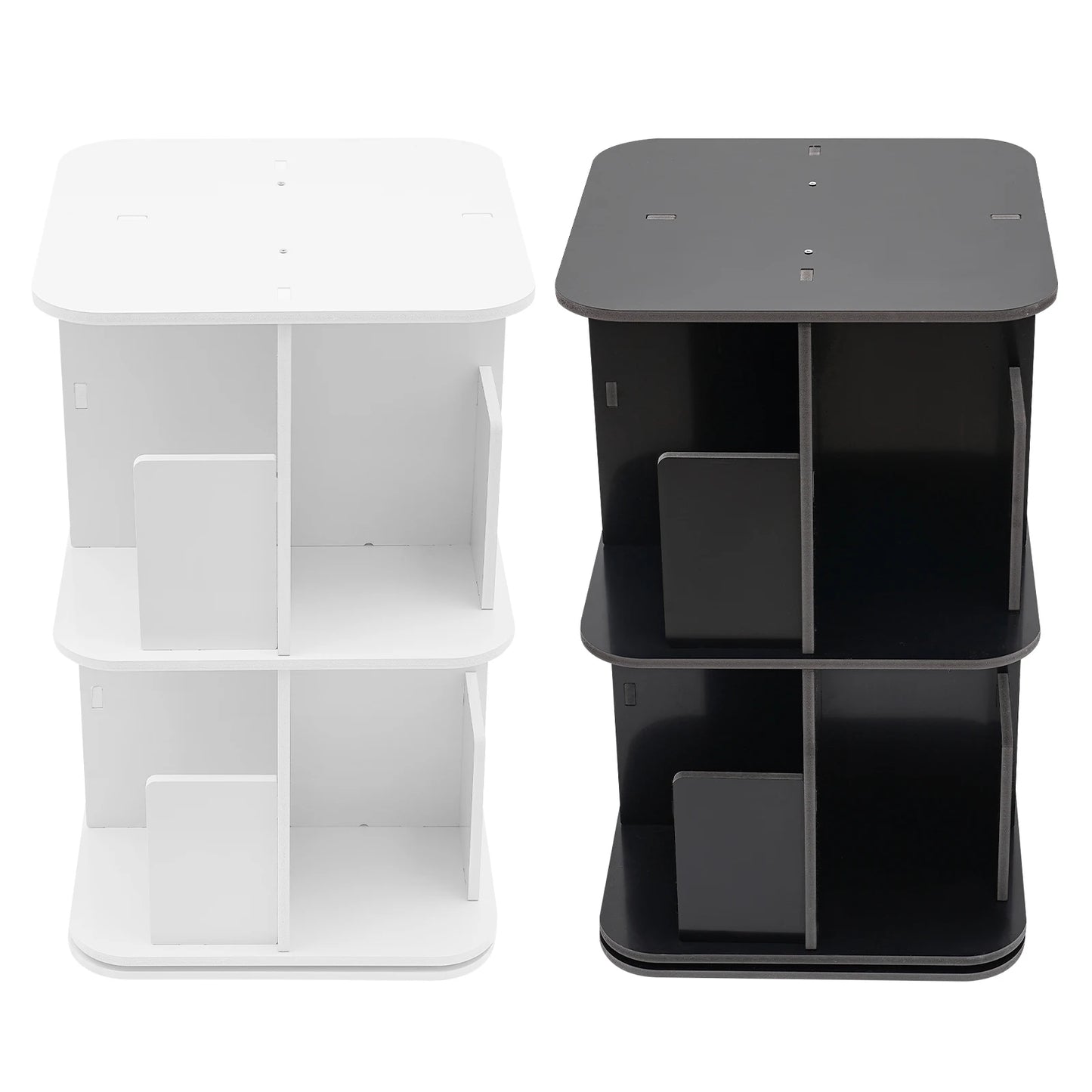 Bymaocar 360 Degree Rotating Bookshelf Two Tier Corner Bookcase