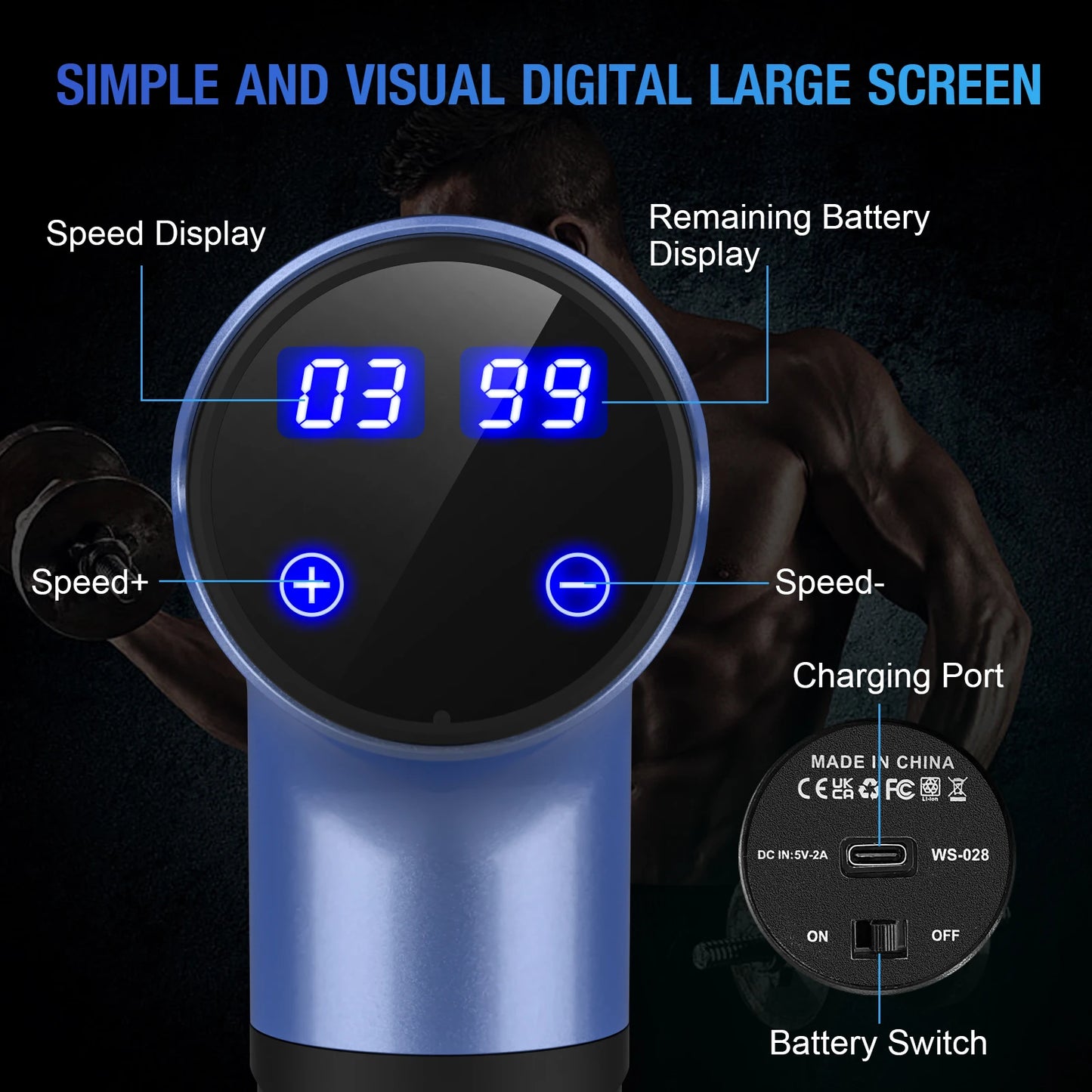 Sejoy Fascia Gun WS028 30 Speeds Deep Tissue Massager