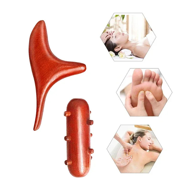 Massager For Body Wooden Massage Stick Set Acupuncture Massage SPA Therapy Tool Point Acupoint Stick Treatment Guasha Relax