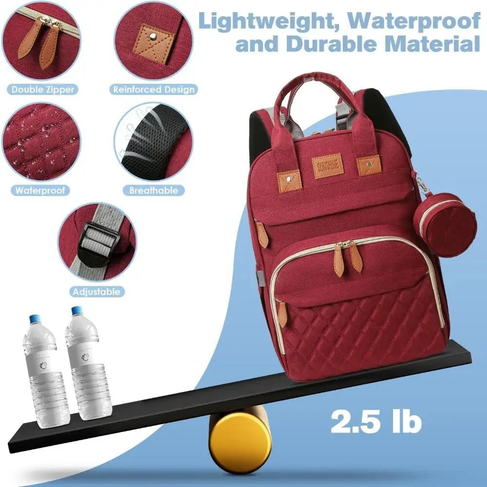 RsenFremior Diaper Bag Backpack With Changing Station And Bed