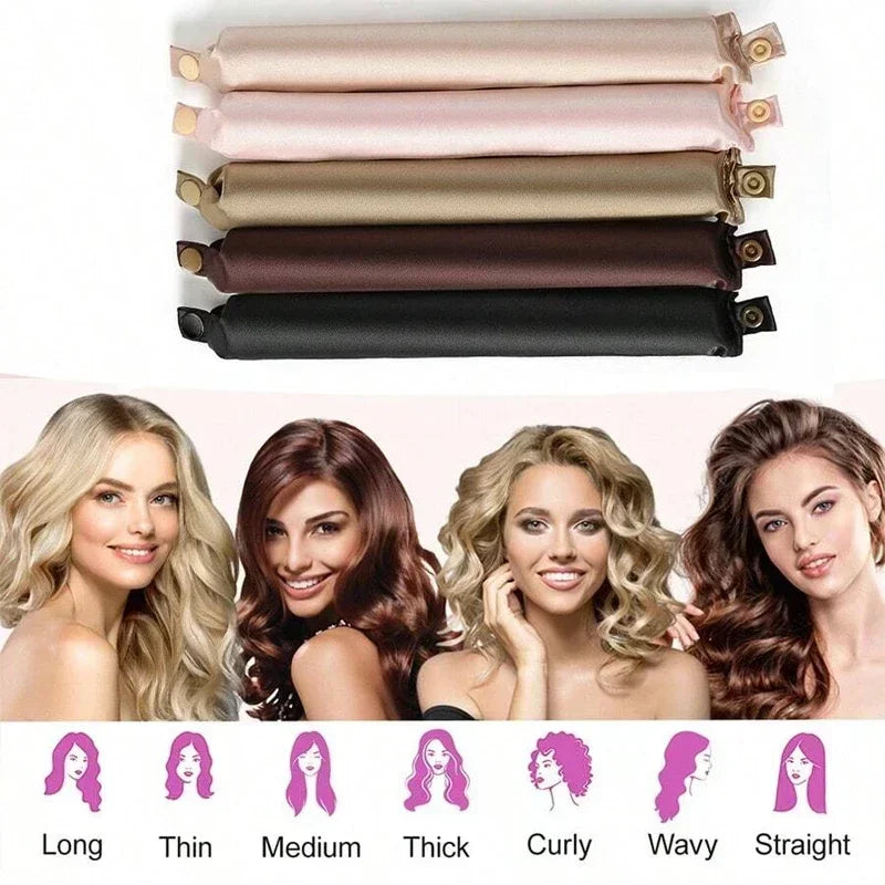 Heatless Curling Rod Headband Satin Curler Soft Flexi Rods