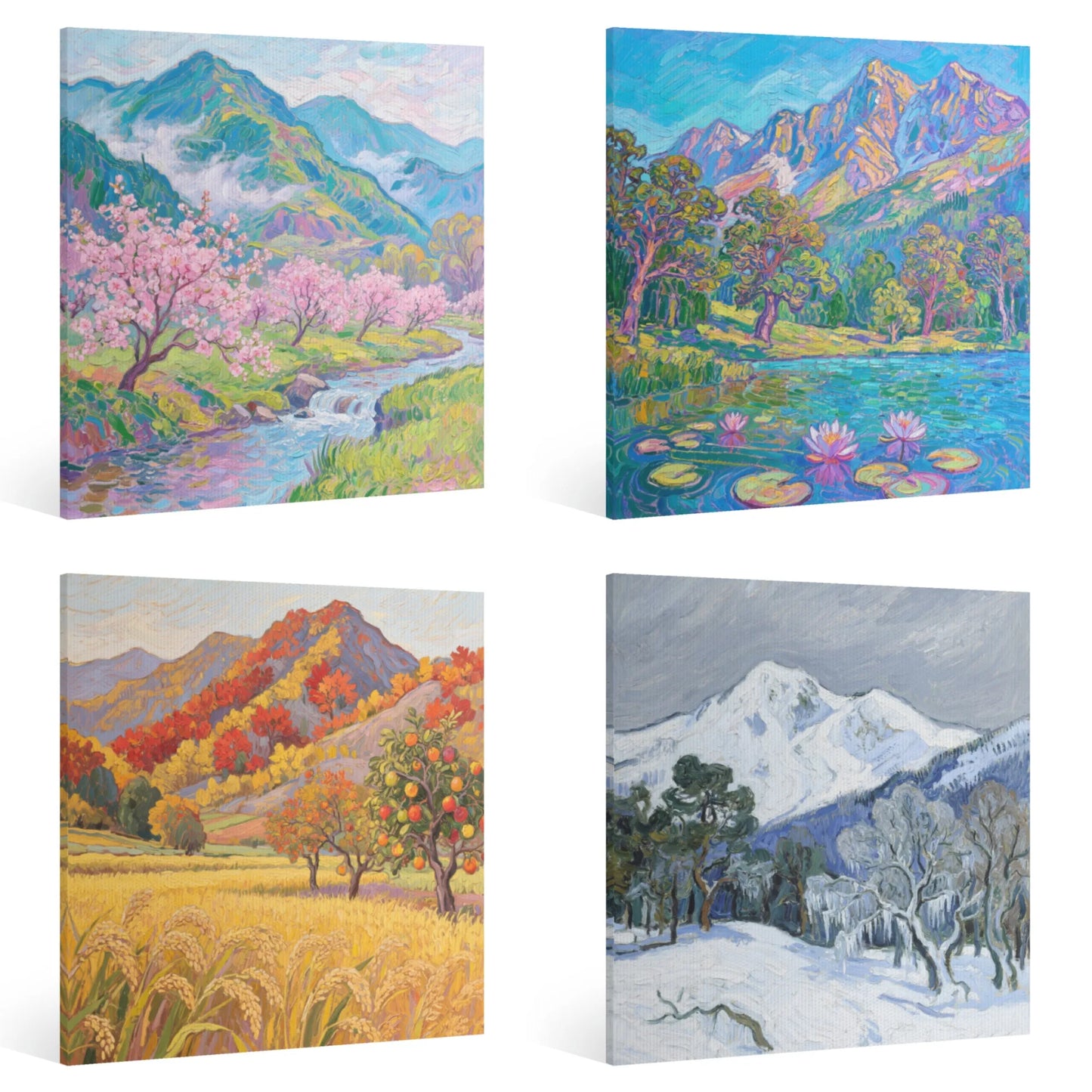 The Four Seasons Canvas Oil Painting HD Print Wall Art Poster Gallery Art Prints Picture Photos for Living Room Home Decor Gift