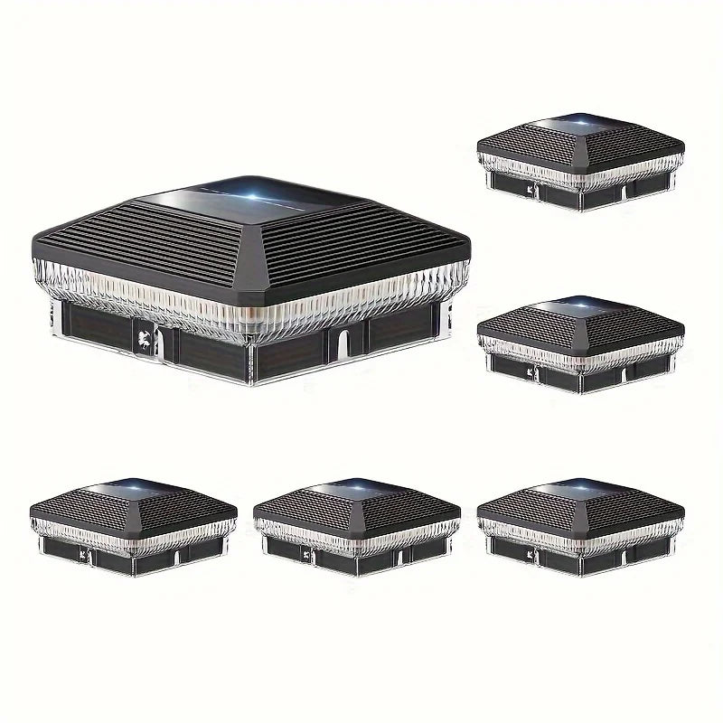 KPSTEK Solar Fence Post Lights 6 Pack With 3 Modes