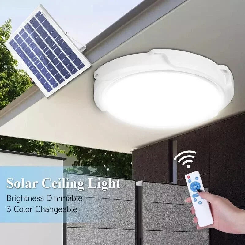 Solar Powered Ceiling Pendant Light Remote Control Outdoor