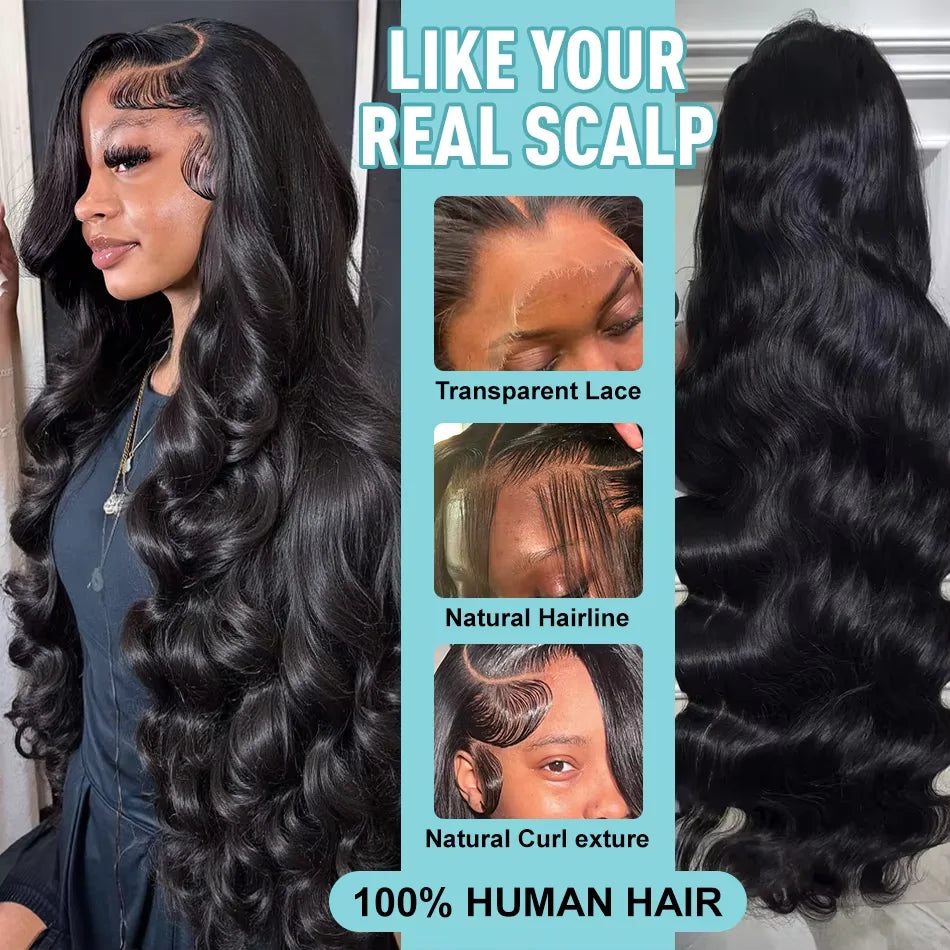 30 40 Inch Body Wave Human Hair Wigs 200 Density 13x4 13x6 Hd Transparent Lace Frontal Wig Preplucked Brazilian Human Hair Wigs