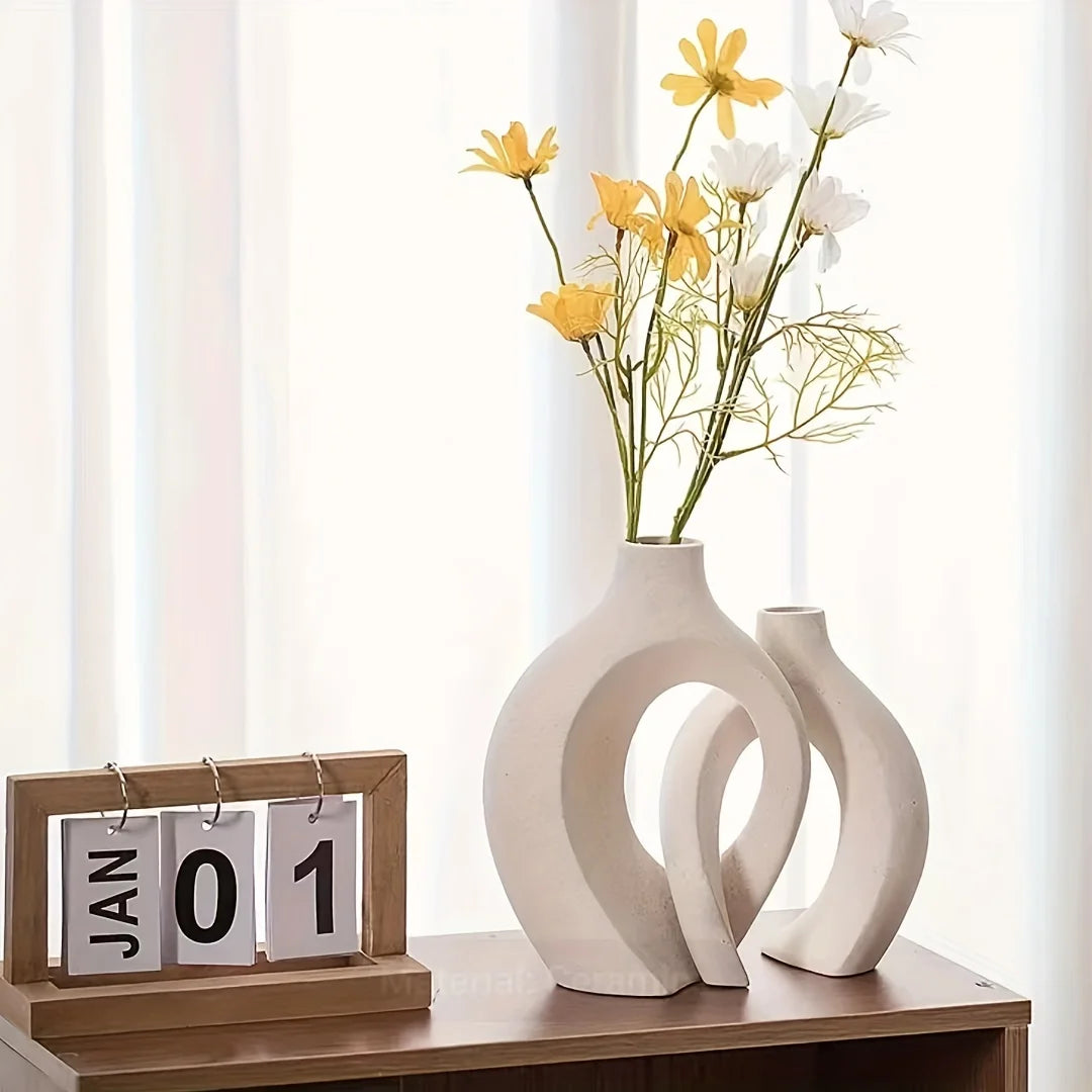 Nordic Plastic Imitation Ceramic Vase Modern Home Decor