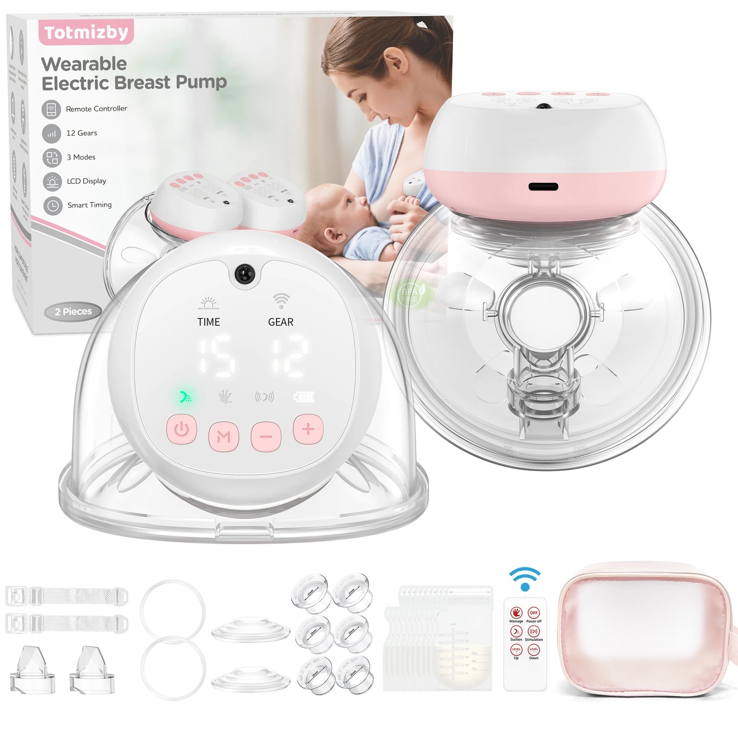 Hign-concerned Wearable USB Breast Pump 1200mAh Silent Milk Extractor