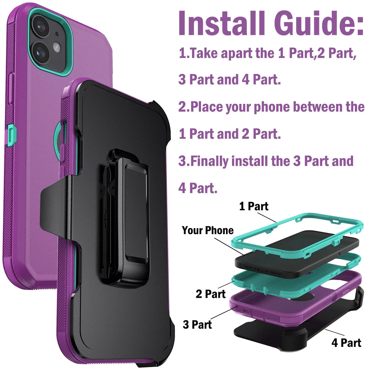Design Shockproof Case For iPhone 11 Pro Max With Belt Clip