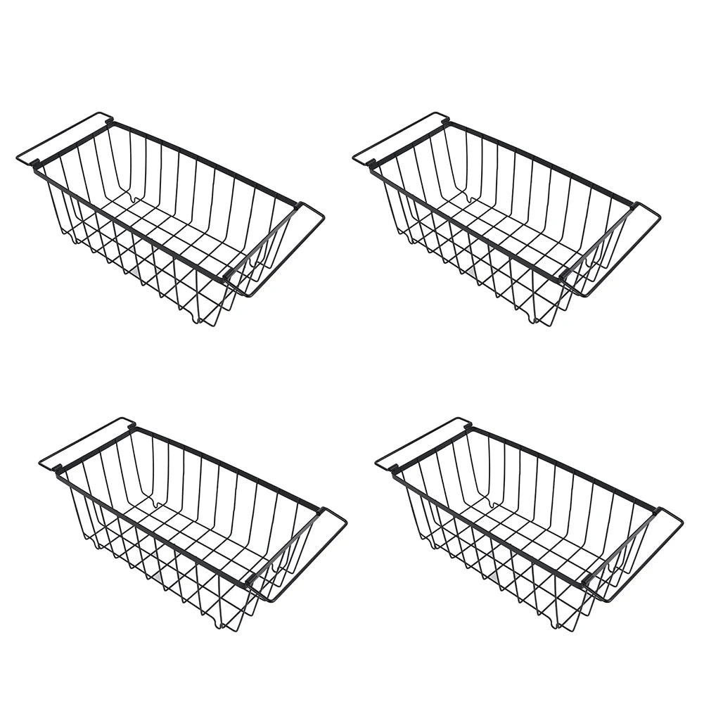 MOJOYCE 4 Pack Stackable Wire Baskets Multiuse Pantry Bins
