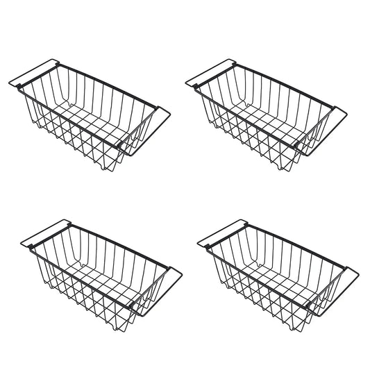 MOJOYCE 4 Pack Stackable Wire Baskets Multiuse Pantry Bins