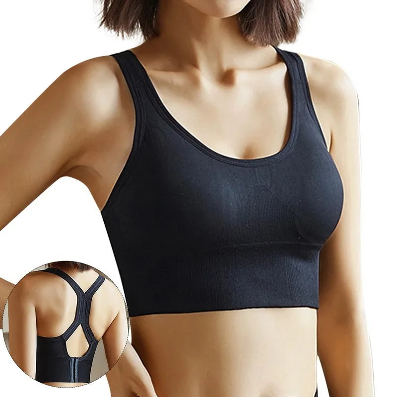 Women's Breathable Seamless Sports Bra Push Up Tank Top Gym Crop