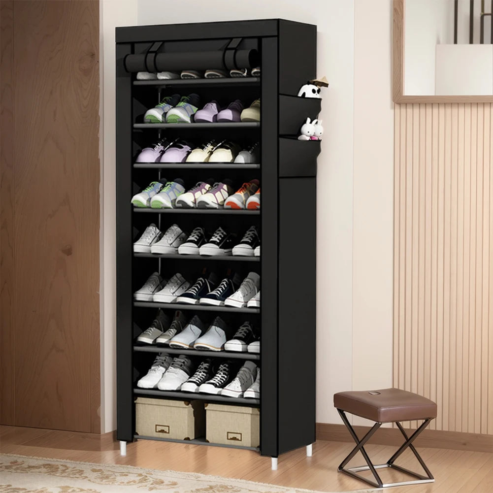 APWIKOGER 10-Layer Shoes Cabinet Dustproof Metal Storage Rack
