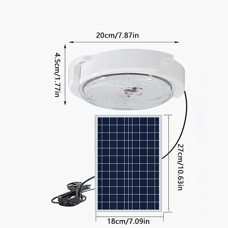 LED Solar Ceiling Light IP65 Waterproof Double-head Pendant Light Outdoor Solar-Power Lamp Corridor Light for Garden Decoration