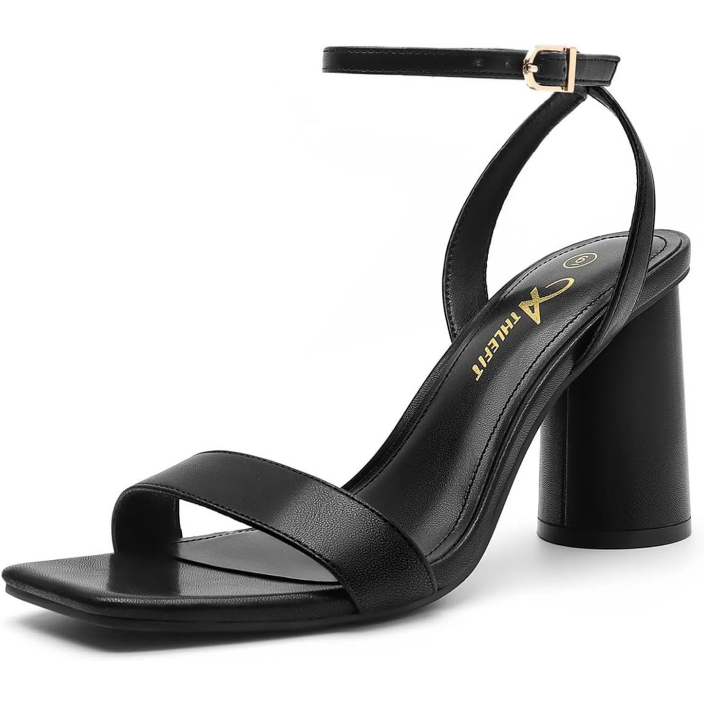 Women's Strappy Chunky Block Heels Fashion Square Open Toe Heeled Sandals Ankle Strap Wedding Party Shoes