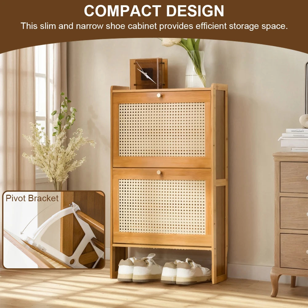 Shunmaii Free Standing Shoe Rack with Flip Drawers and Shelves