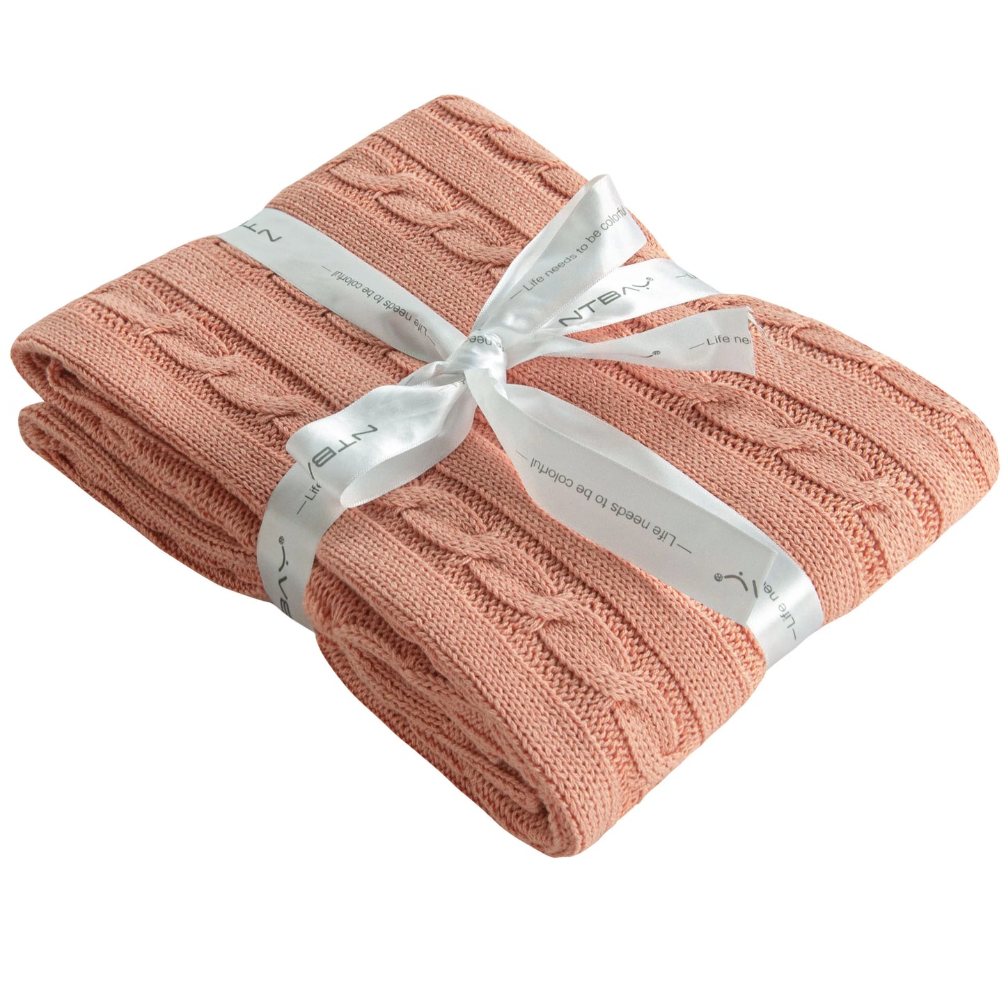 Ntbay 100 Percent Cotton Cable Knit Toddler Blanket Soft Warm Unisex Baby Crib Bedding