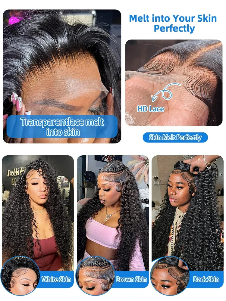 Curly Human Hair Wigs Hd Lace Wig Water Wave 13x6 Human Hair Black Lace Wig Brazilian Wigs Original Loose Deep Wave Wig