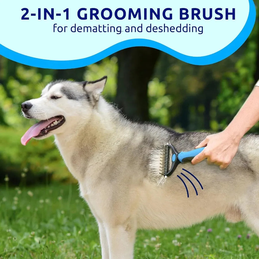Hign-concerned Deshedding Brush DoubleSided Undercoat Rake