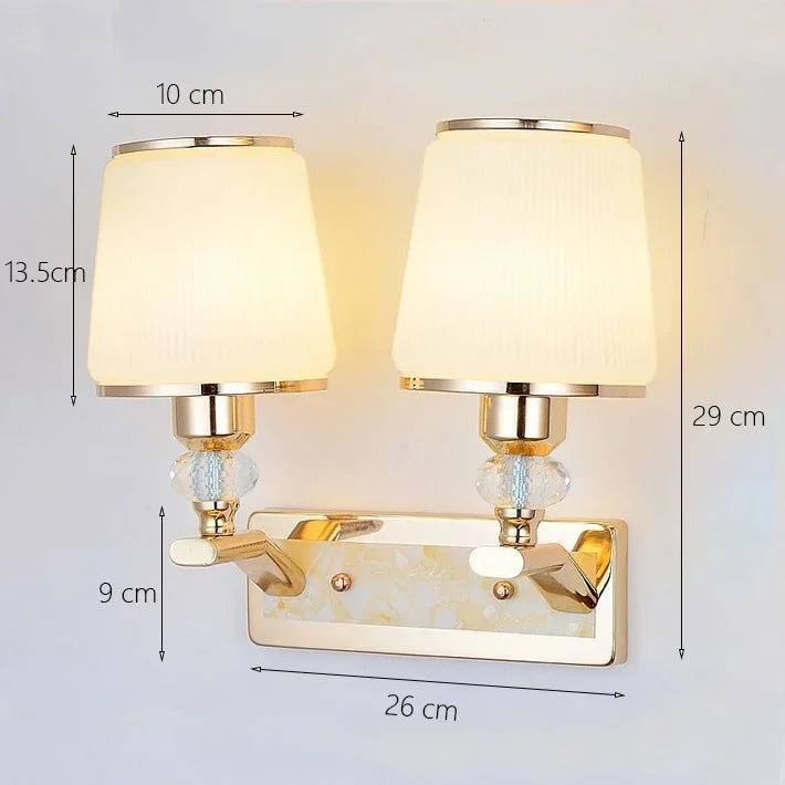 Elegant Luxurious Minimalist Crystal Bedside Wall Sconce Lamp For BedroomsAndLivingRooms
