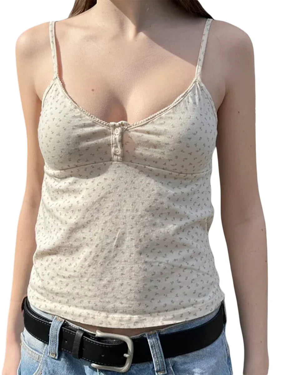 Hirigin Women Off Shoulder Ruffle Crop Top Floral Sleeveless OpenBack