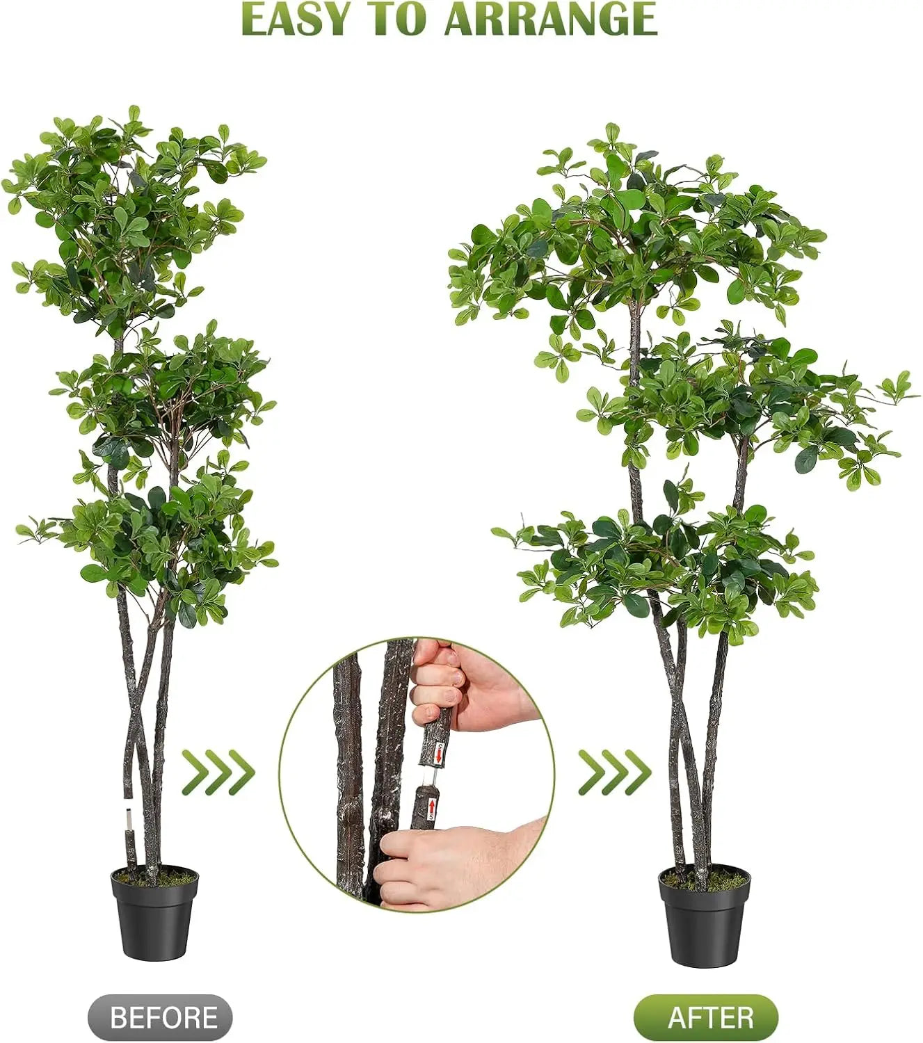 Artificial Indoor Plants, 6ft Fake Black Olive Tree with 100 LED Lights, Tall Fake Plants in Plastic Pot, Artificial Tree for Ho