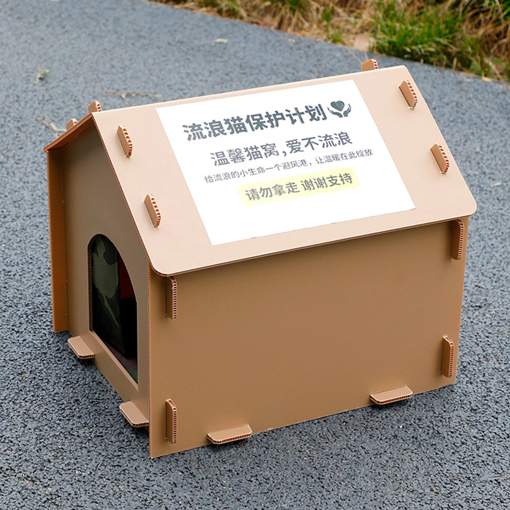 AlloetHign-concerned Weatherproof Cat Shelter Foldable House
