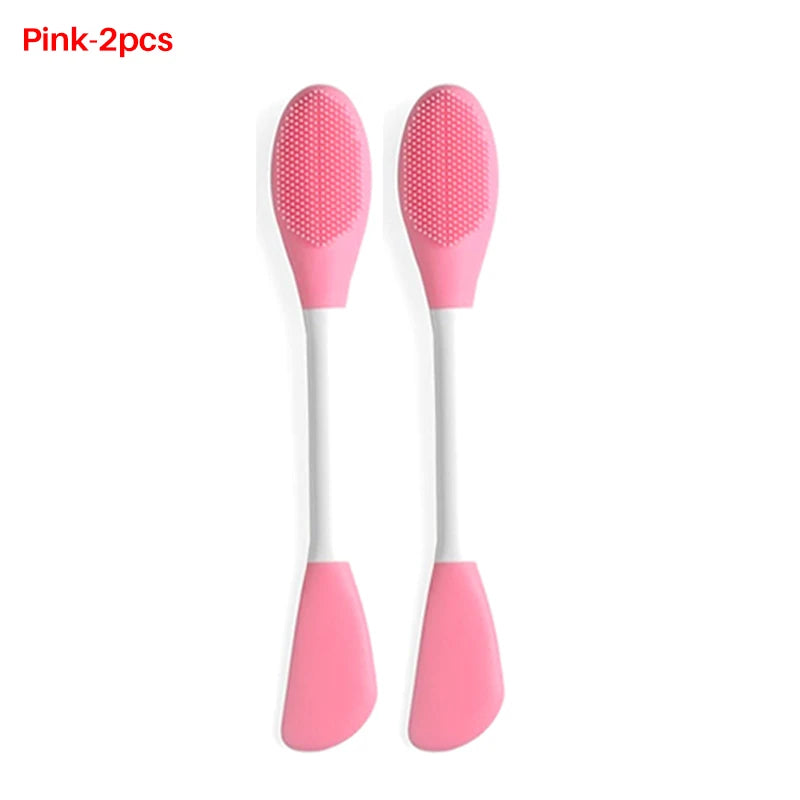 8/4/2pcs Silicone Face Mask Brush 2 in 1 Double-Head Manual Cleansing Brushes Facial Scrubber Mud Film Applicator Skin Care Tool
