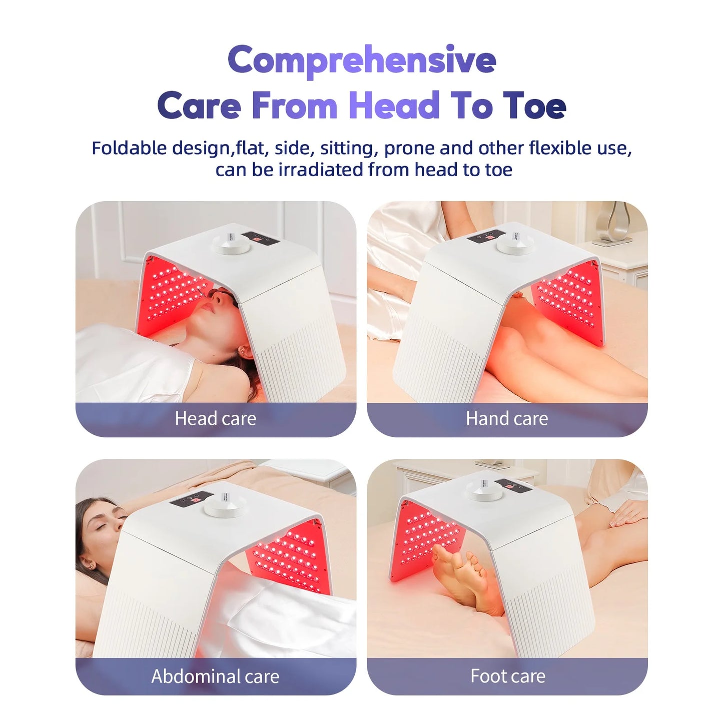 Foldable 7 Colors LED Photon Machine PDT Light Therapy with Nano Water Sprayer Skin Rejuvenation Lamp Red Blue Light SPA