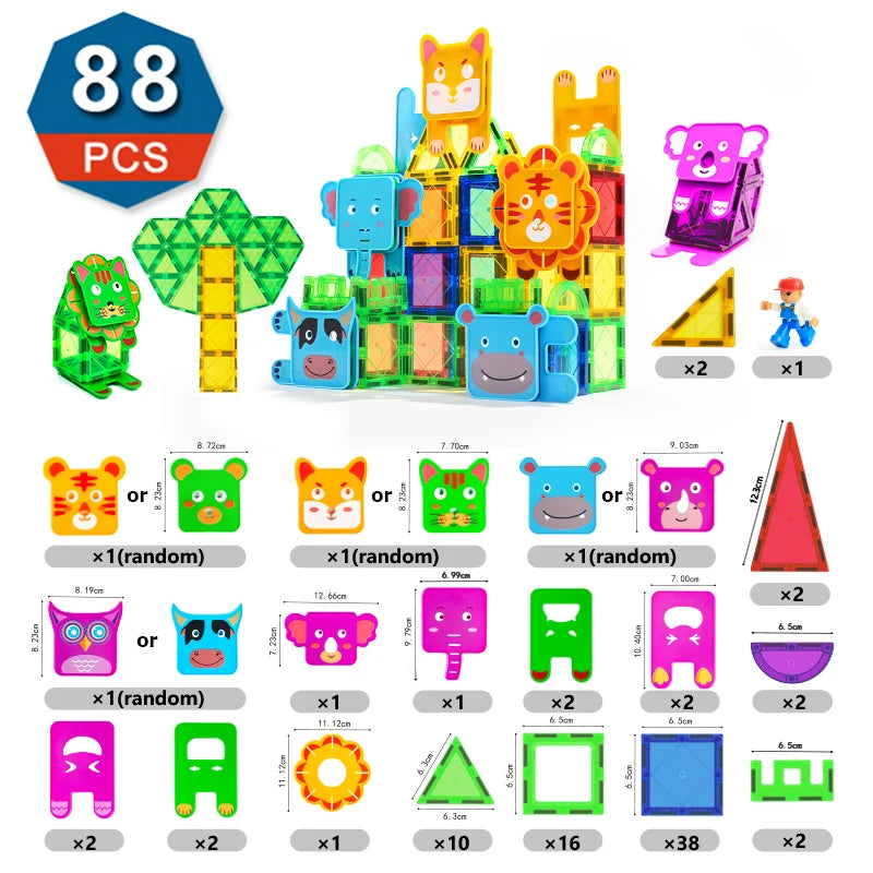 Romboss Magnetic Building Blocks Set Magnetic Sheet Construction Building Puzzle Tiles Boys Girls Children Montessori Toys Gifts