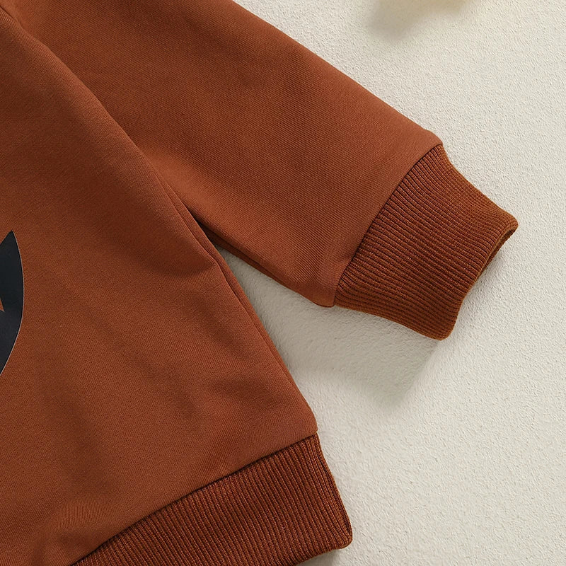 Pudcoco Toddler Girl Thanksgiving Outfit Turkey Print Long Sleeve Shirt Elastic Waist Leggings 2 Piece Set