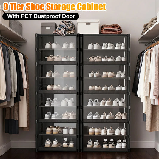 APWIKOGER 9 Tier Shoe Storage Cabinet Multi Layer Vertical Rack