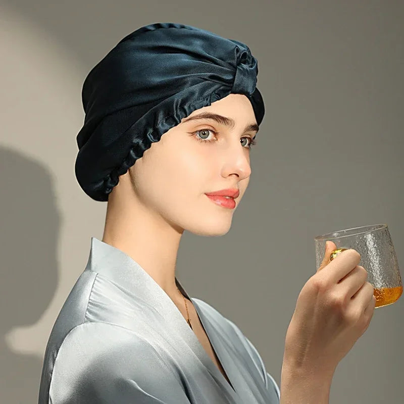 Tianjin Mulberry Silk Sleeping Cap Pure Hair Turban